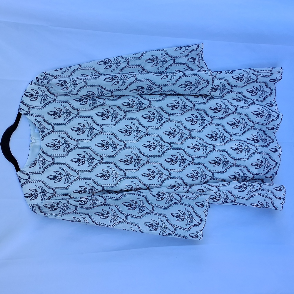Preston & York Black and White Patterned Dress 16